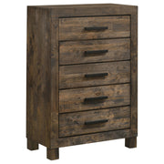 Woodmont 5-drawer Bedroom Chest Rustic Golden Brown - alternate view