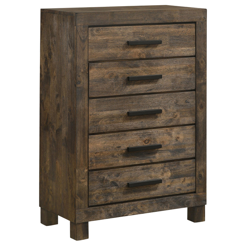 Woodmont 5-drawer Bedroom Chest Rustic Golden Brown - alternate view