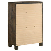 Woodmont 5-drawer Bedroom Chest Rustic Golden Brown - detail 6