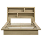 Hendricks Queen Bookcase Headboard Platform Bed Light Oak - detail 4