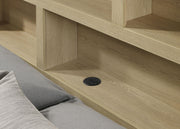 Hendricks Queen Bookcase Headboard Platform Bed Light Oak - detail 7