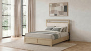 Hendricks Queen Panel Headboard Platform Bed Light Oak