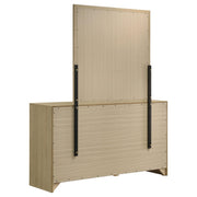 Hendricks 6-drawer Bedroom Dresser and Mirror Light Oak - detail 6
