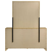 Hendricks 6-drawer Bedroom Dresser and Mirror Light Oak - detail 7