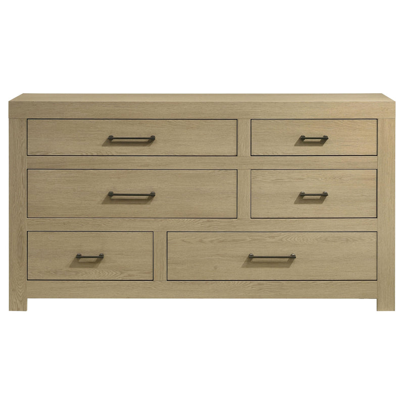 Hendricks 6-drawer Bedroom Dresser Storage Cabinet Light Oak - detail 3