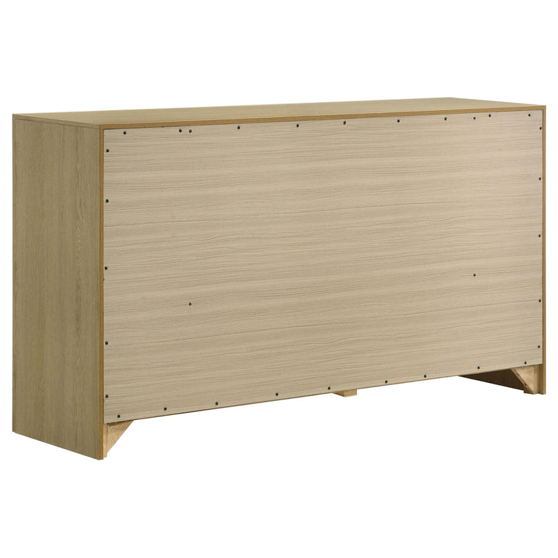 Hendricks 6-drawer Bedroom Dresser Storage Cabinet Light Oak - detail 6