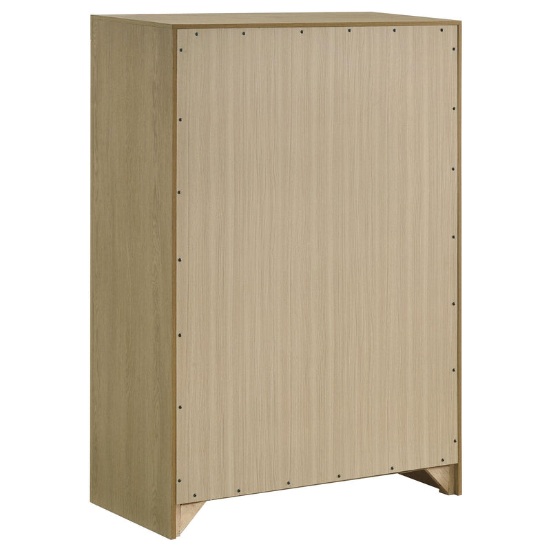 Hendricks 5-drawer Bedroom Chest of Drawers Light Oak - detail 6
