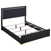 Marceline Wood Queen LED Panel Bed Black - alternate view