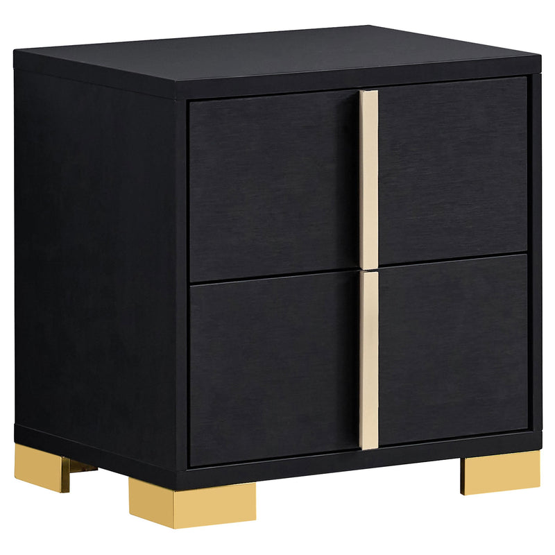 Marceline 2-drawer Nightstand Black - alternate view