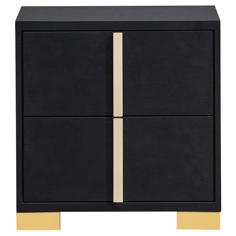 Marceline 2-drawer Nightstand Black - detail 3