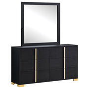 Marceline 6-drawer Dresser with Mirror Black - alternate view