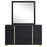 Marceline 6-drawer Dresser with Mirror Black - detail 3