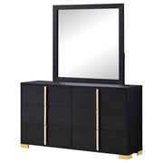 Marceline 6-drawer Dresser with Mirror Black - detail 4