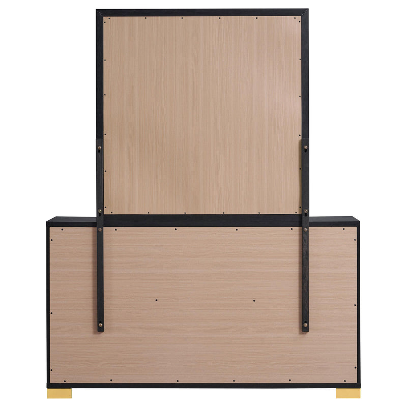 Marceline 6-drawer Dresser with Mirror Black - detail 7