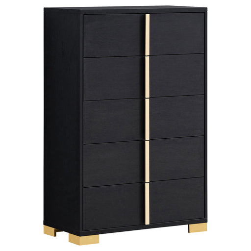 Marceline 5-drawer Bedroom Chest Black - alternate view