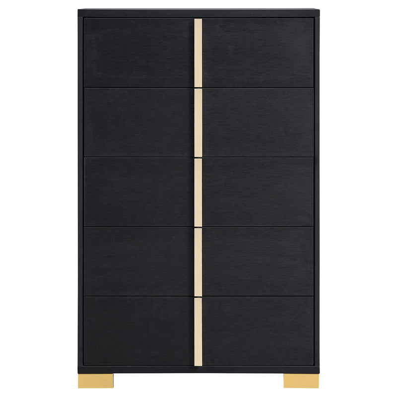 Marceline 5-drawer Bedroom Chest Black - detail 3
