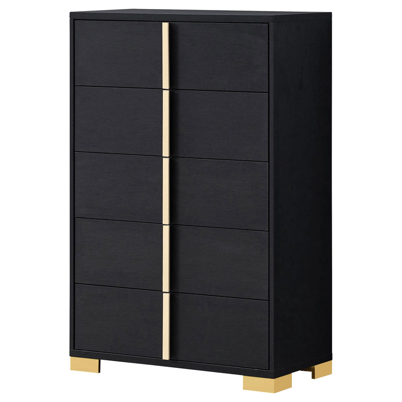 Marceline 5-drawer Bedroom Chest Black - detail 4