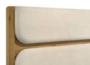 Bennett 63-inch Queen Upholstered Panel Bed Cream and Light Oak - detail 7