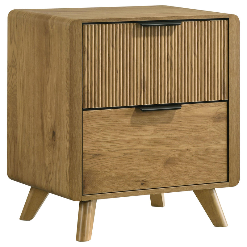 Bennett 2-drawer Bedroom Nightstand Bedside Table Light Oak - alternate view