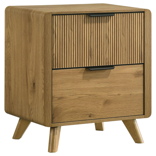 Bennett 2-drawer Bedroom Nightstand Bedside Table Light Oak - alternate view