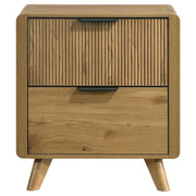 Bennett 2-drawer Bedroom Nightstand Bedside Table Light Oak - detail 3