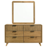 Bennett 6-drawer Bedroom Dresser and Mirror Set Light Oak - detail 3