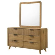 Bennett 6-drawer Bedroom Dresser and Mirror Set Light Oak - detail 4