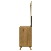 Bennett 6-drawer Bedroom Dresser and Mirror Set Light Oak - detail 5