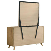 Bennett 6-drawer Bedroom Dresser and Mirror Set Light Oak - detail 6