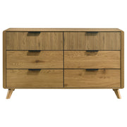 Bennett 6-drawer Bedroom Dresser Cabinet Light Oak - detail 3
