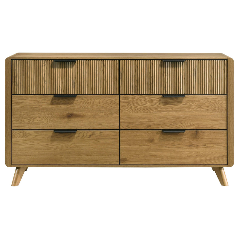 Bennett 6-drawer Bedroom Dresser Cabinet Light Oak - detail 3