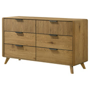 Bennett 6-drawer Bedroom Dresser Cabinet Light Oak - detail 4