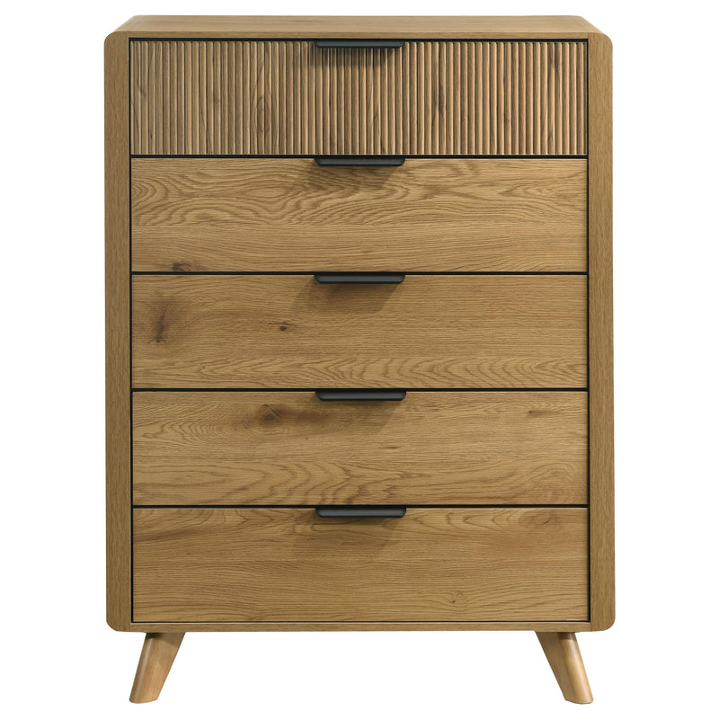 Bennett 5-drawer Bedroom Chest of Drawers Light Oak - detail 3