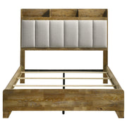Henderson 57-inch Queen Bookcase Panel Bed Medium Oak - detail 4