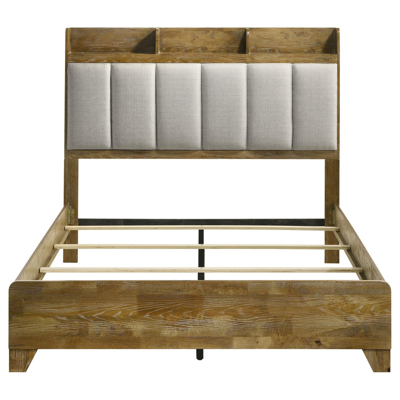 Henderson 57-inch Queen Bookcase Panel Bed Medium Oak - detail 4