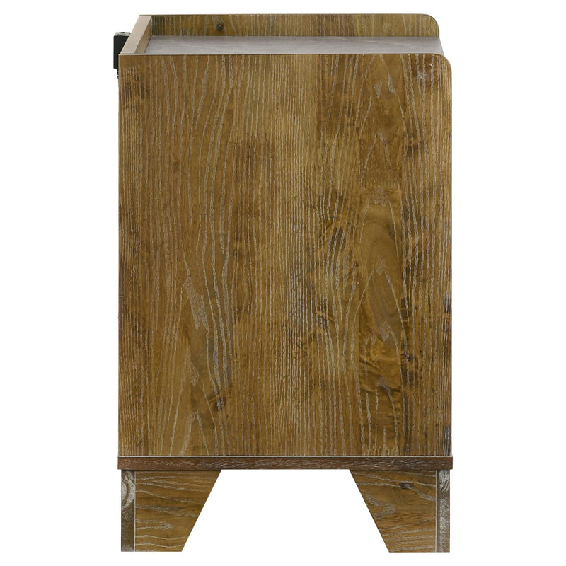 Henderson 1-drawer LED Nightstand Bedside Table Medium Oak - detail 6