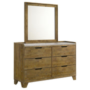Henderson 6-drawer Bedroom Dresser with Mirror Medium Oak - alternate view