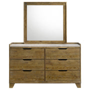 Henderson 6-drawer Bedroom Dresser with Mirror Medium Oak - detail 3