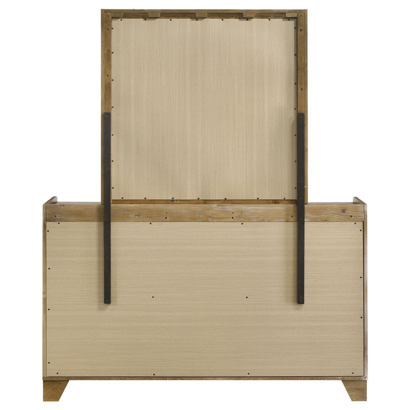 Henderson 6-drawer Bedroom Dresser with Mirror Medium Oak - detail 5