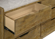 Henderson 6-drawer Bedroom Dresser with Mirror Medium Oak - detail 7