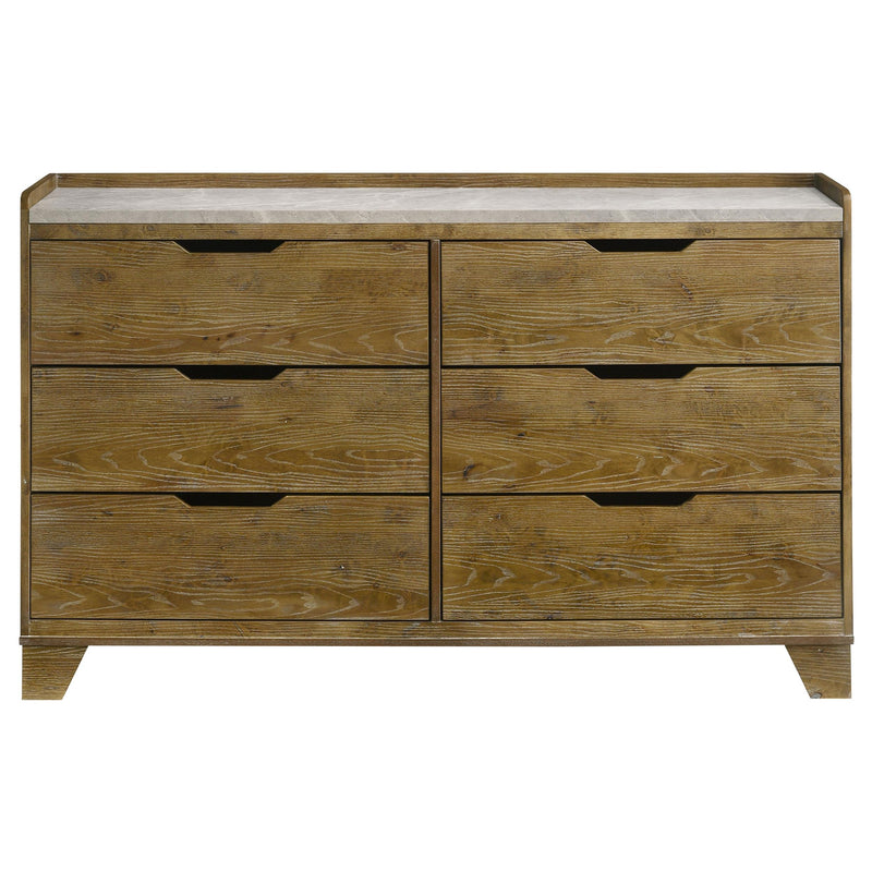 Henderson 6-drawer Bedroom Dresser Cabinet Medium Oak - detail 3