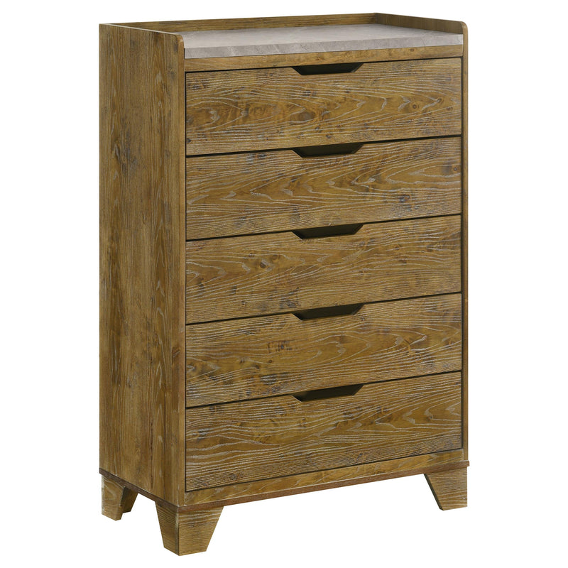 Henderson 5-drawer Bedroom Chest of Drawers Medium Oak - alternate view