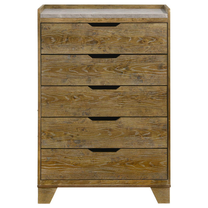 Henderson 5-drawer Bedroom Chest of Drawers Medium Oak - detail 3