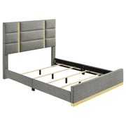 Ines 5-piece Queen Bedroom Set Grey and White High Gloss - detail 3