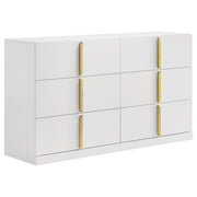 Ines 5-piece Queen Bedroom Set Grey and White High Gloss - detail 7