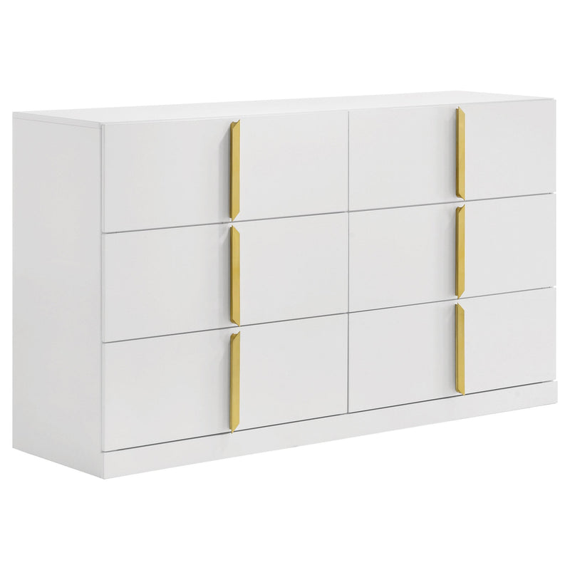 Ines 5-piece Queen Bedroom Set Grey and White High Gloss - detail 7