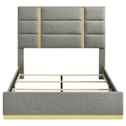 Ines 56-inch Fabric Upholstered Queen Panel Bed Grey - detail 4