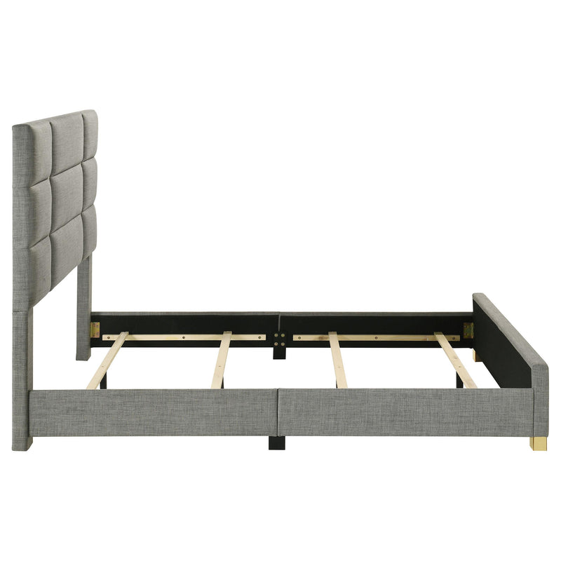Ines 56-inch Fabric Upholstered Queen Panel Bed Grey - detail 6