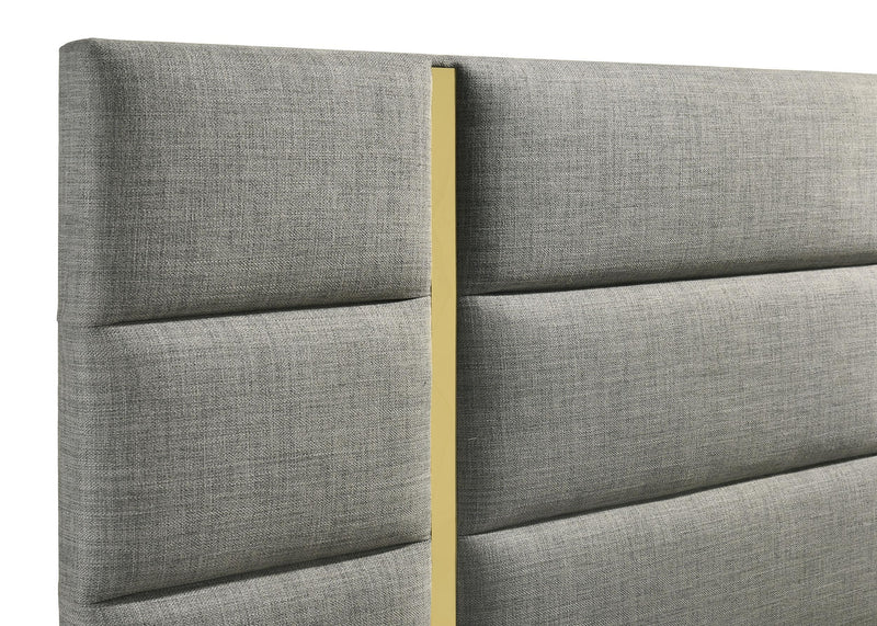 Ines 56-inch Fabric Upholstered Queen Panel Bed Grey - detail 7