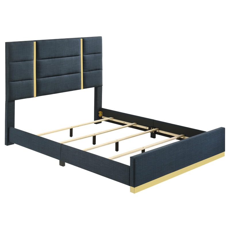Ines 5-piece Queen Bedroom Set Navy and White High Gloss - detail 3
